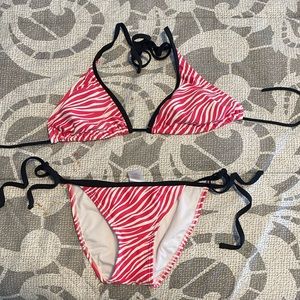 Pink Zebra 2 piece swimsuit set
